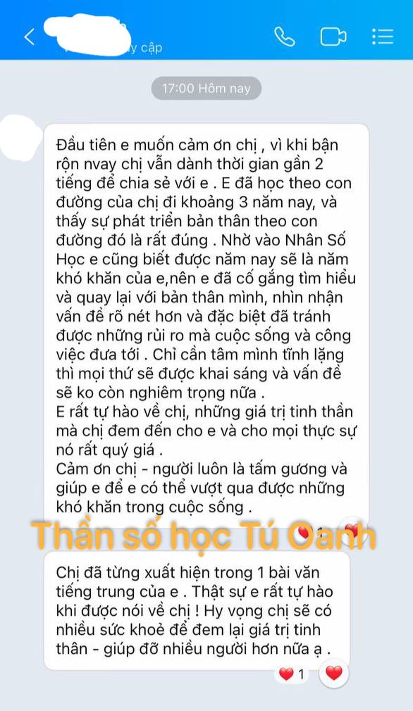 Tra cứu thần số học Tú Oanh