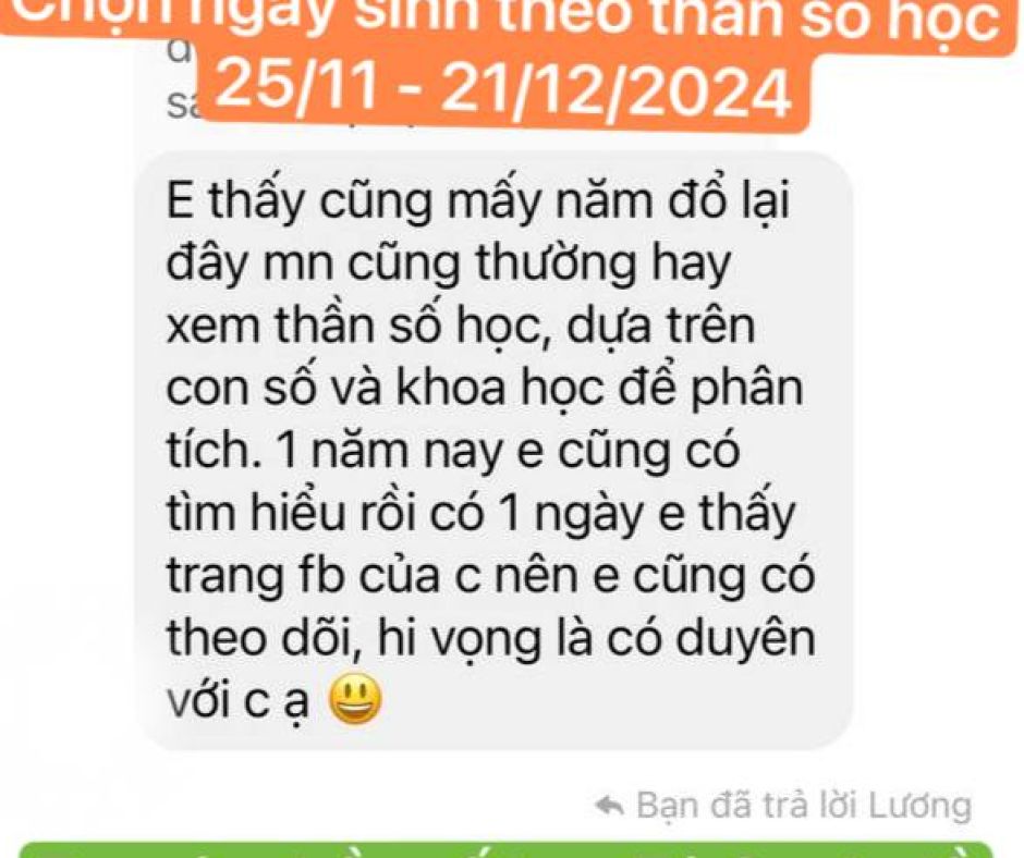 Chọn ngày sinh theo Thần số học: 25/11 – 21/12/2024