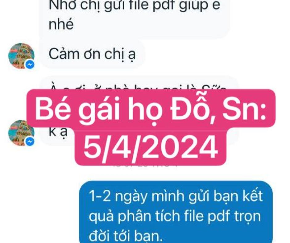 Đặt tên thần số học, bé gái họ Đỗ 5/4/2024