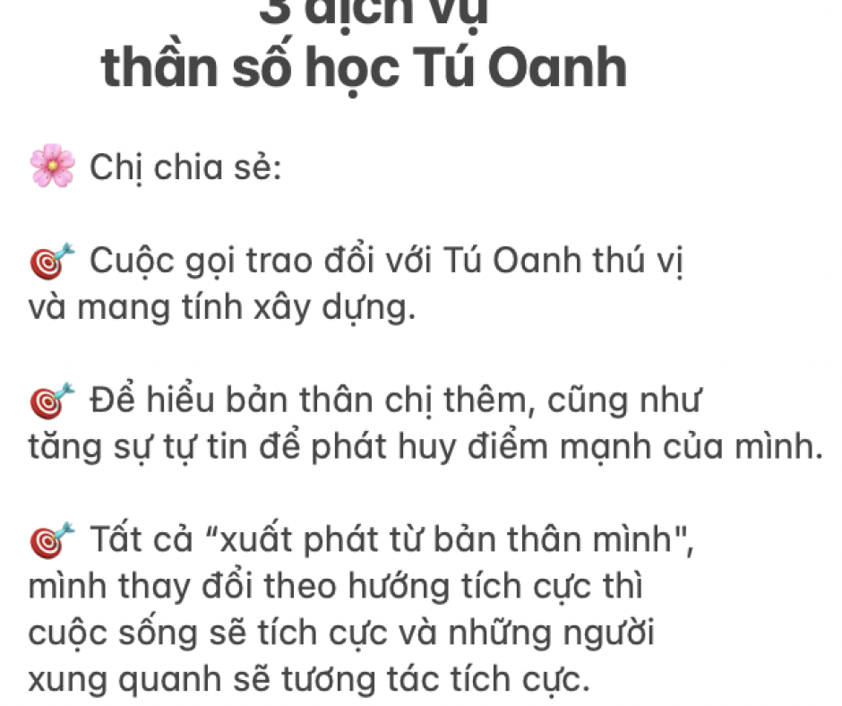 Nhà tâm lý học sử dụng 3 dịch vụ thần số học Tú Oanh